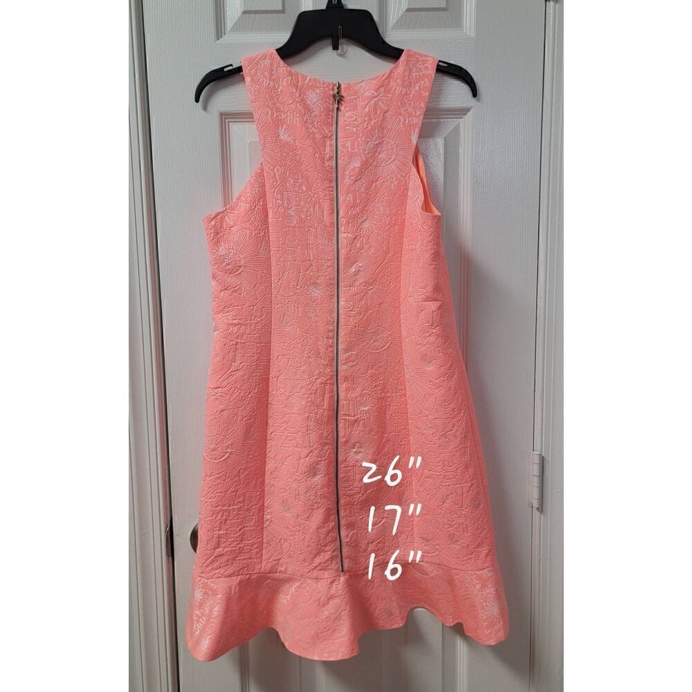 Lilly Pulitzer Peachy Pink Word On The  Street Jacqua Dress S:10 - Picture 3 of 12